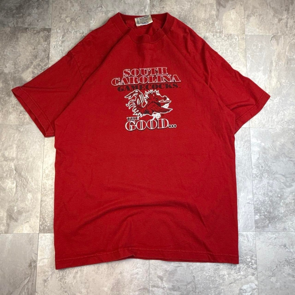 Vintage funny graphic Carolina Gamecocks red graphic t shirt size large